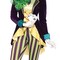 Womens Wicked Joker Costume Sequin Velvet Jacket With Bow Tie And Striped Leggings